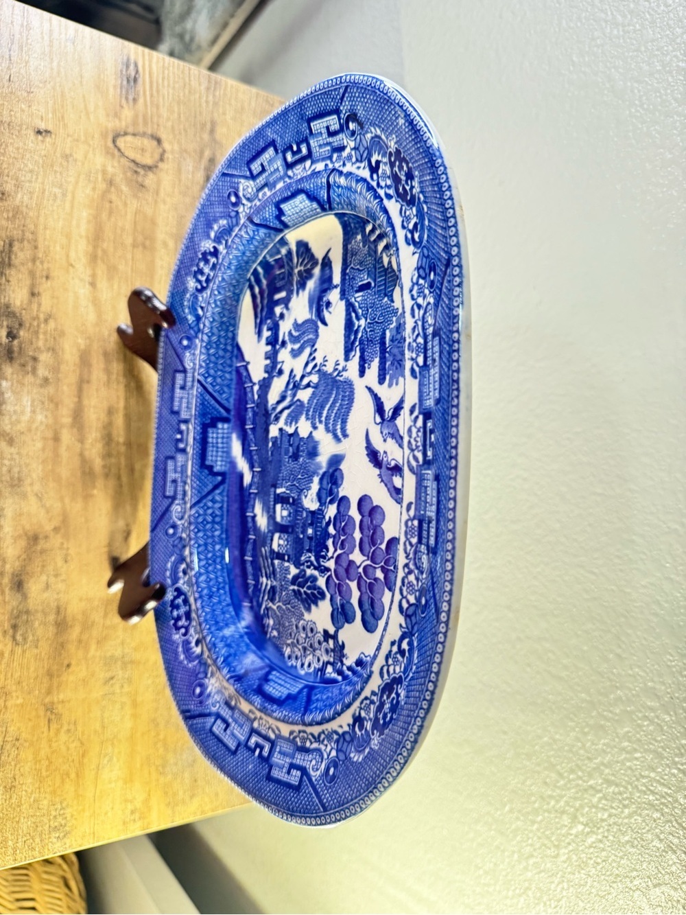Wood & Sons “Yuan” Blue Willow Transferware Oval Serving Platter 12” - Picture 4 of 10